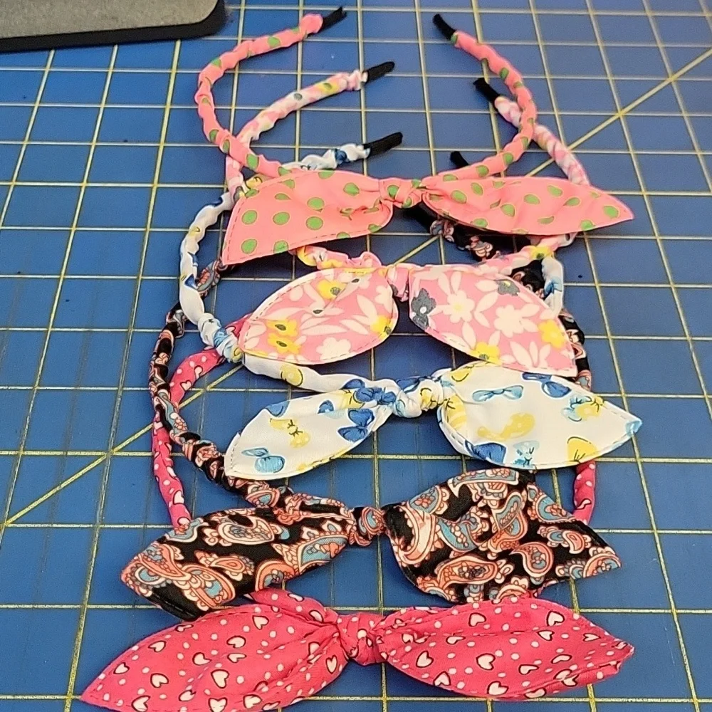 Floral and Polka Dot  Headband Set of 5 New #2